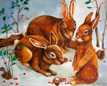  kaninchen kunst - Kaninchen im Schnee